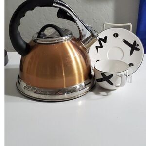 Creative Home Copper Stainless Steel Whistling Tea Kettle